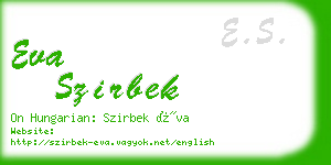 eva szirbek business card